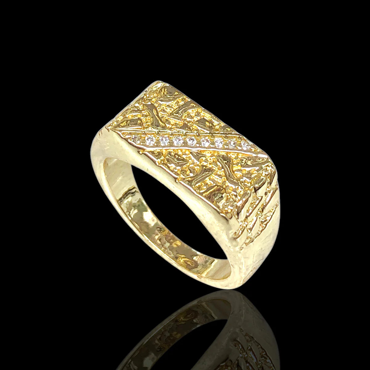 Medici Gold Filled Ring – Men’s Luxury Nugget Ring