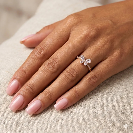 Crystal Butterfly DMND Ring