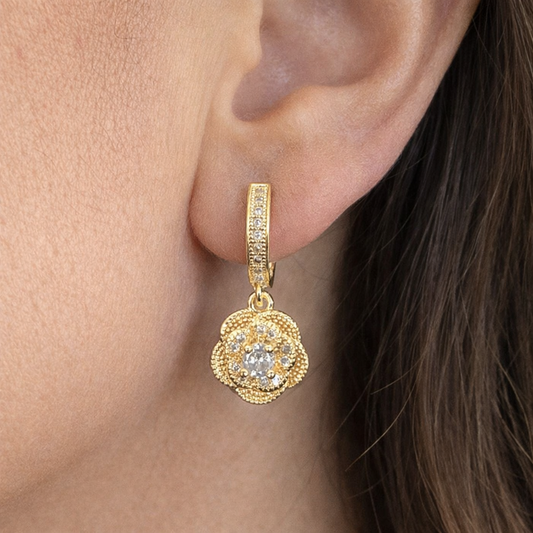Luxe Floral Drop Earrings