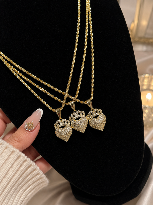 HEART CROWN NECKLACE