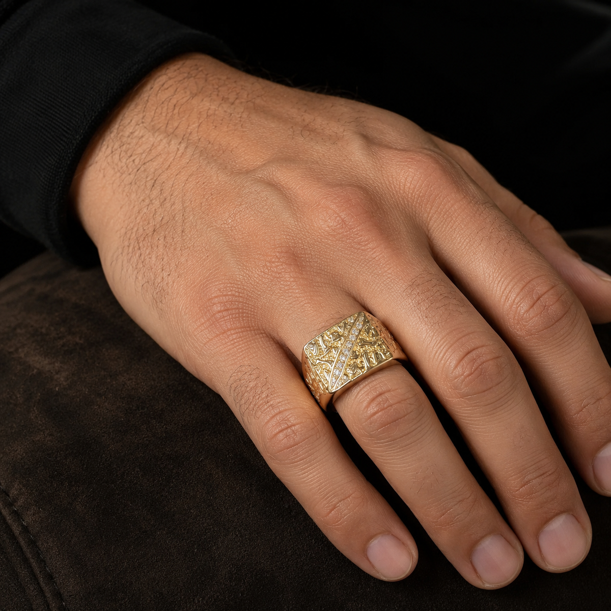 Medici Gold Filled Ring – Men’s Luxury Nugget Ring