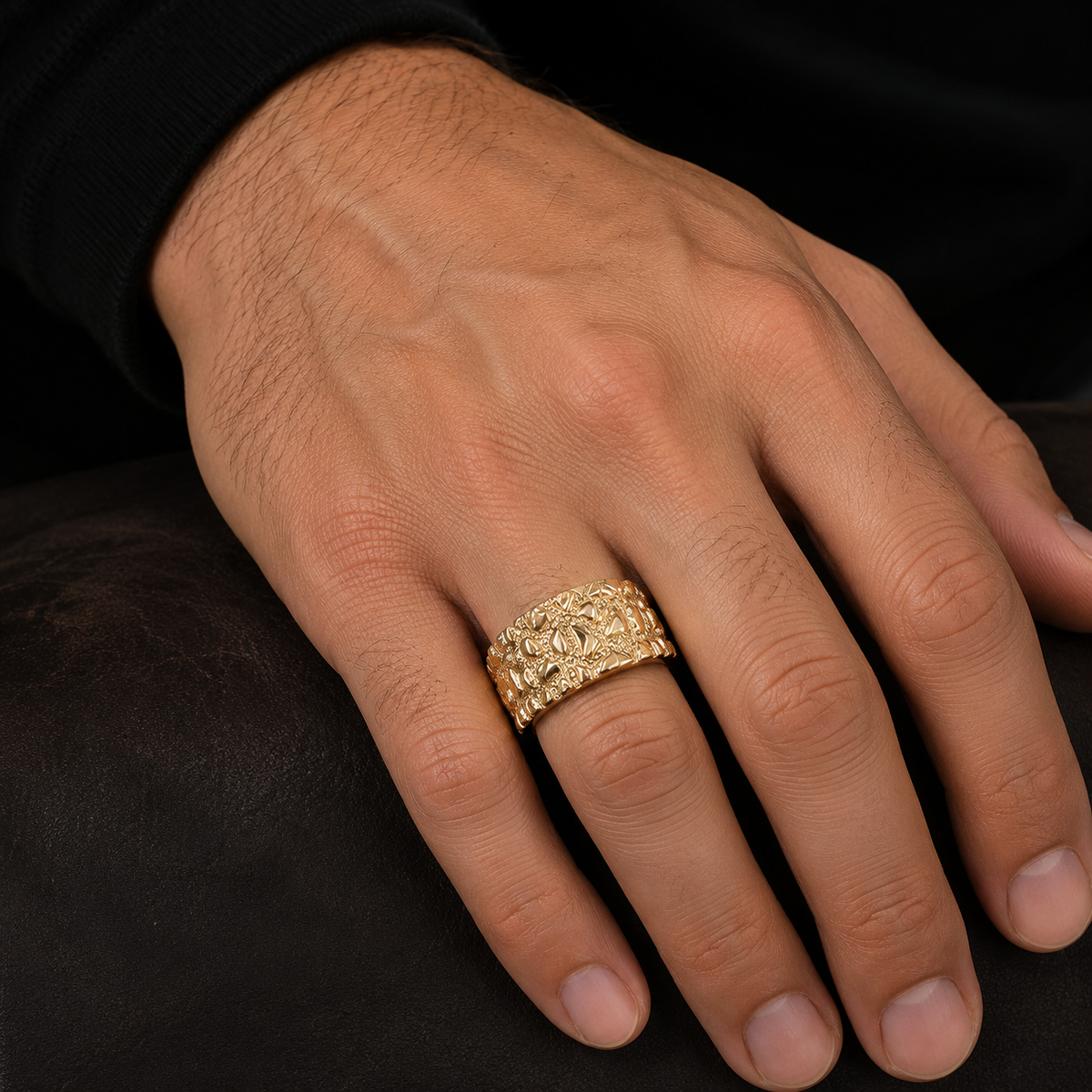 Brushed Nugget Ring