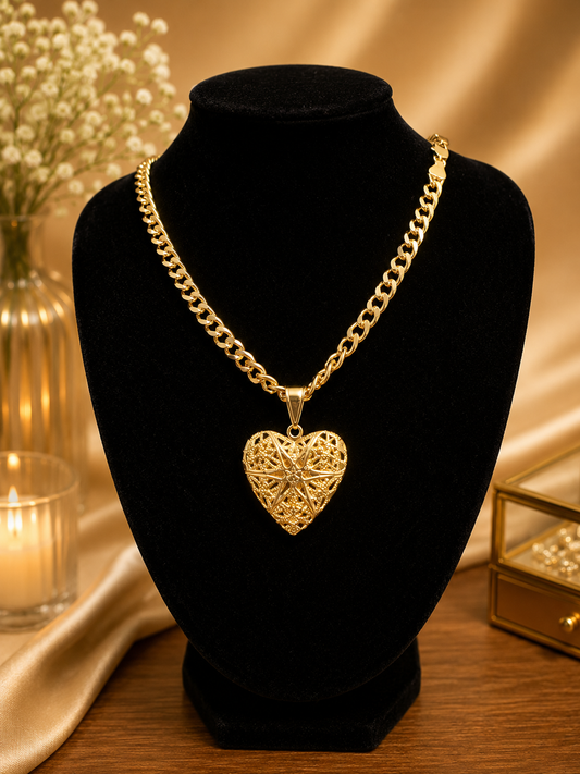 Celestial Heart Locket Necklace