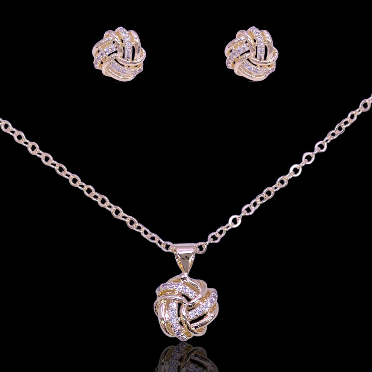 Eternal Knot Necklace & Earrings Set