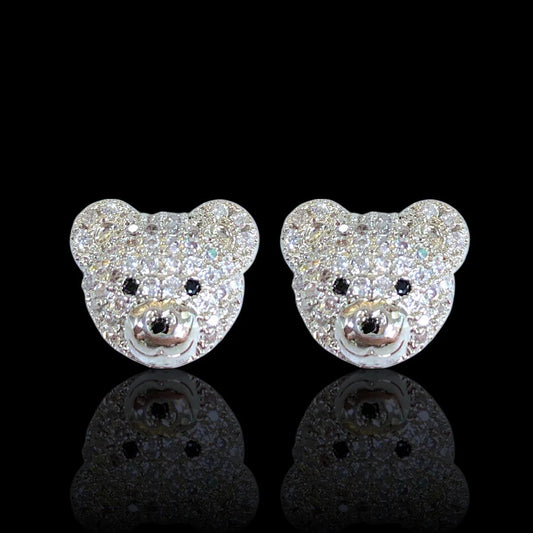 Crystal Teddy Bear Stud Earrings