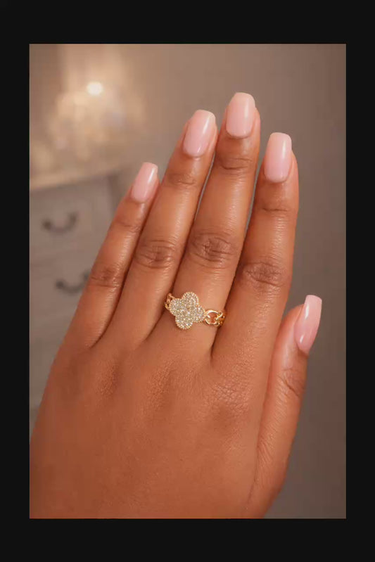 ADJUSTABLE CLOVER RING